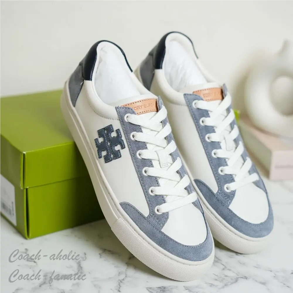 Tory Burch shoes - Tory Burch Color Block Signature T-Logo - 161131 - Perfect Navy/Calcite/Snow white 8