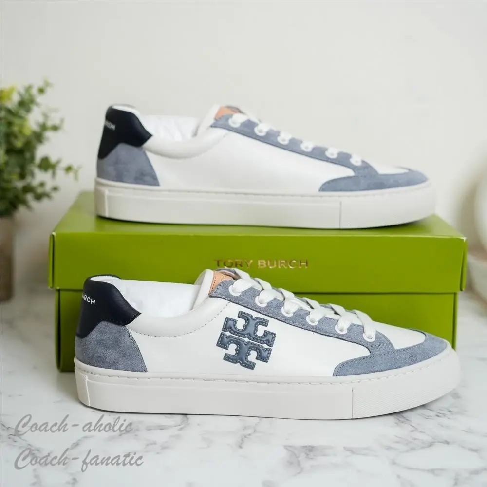 Tory Burch shoes - Tory Burch Color Block Signature T-Logo - 161131 - Perfect Navy/Calcite/Snow white 10
