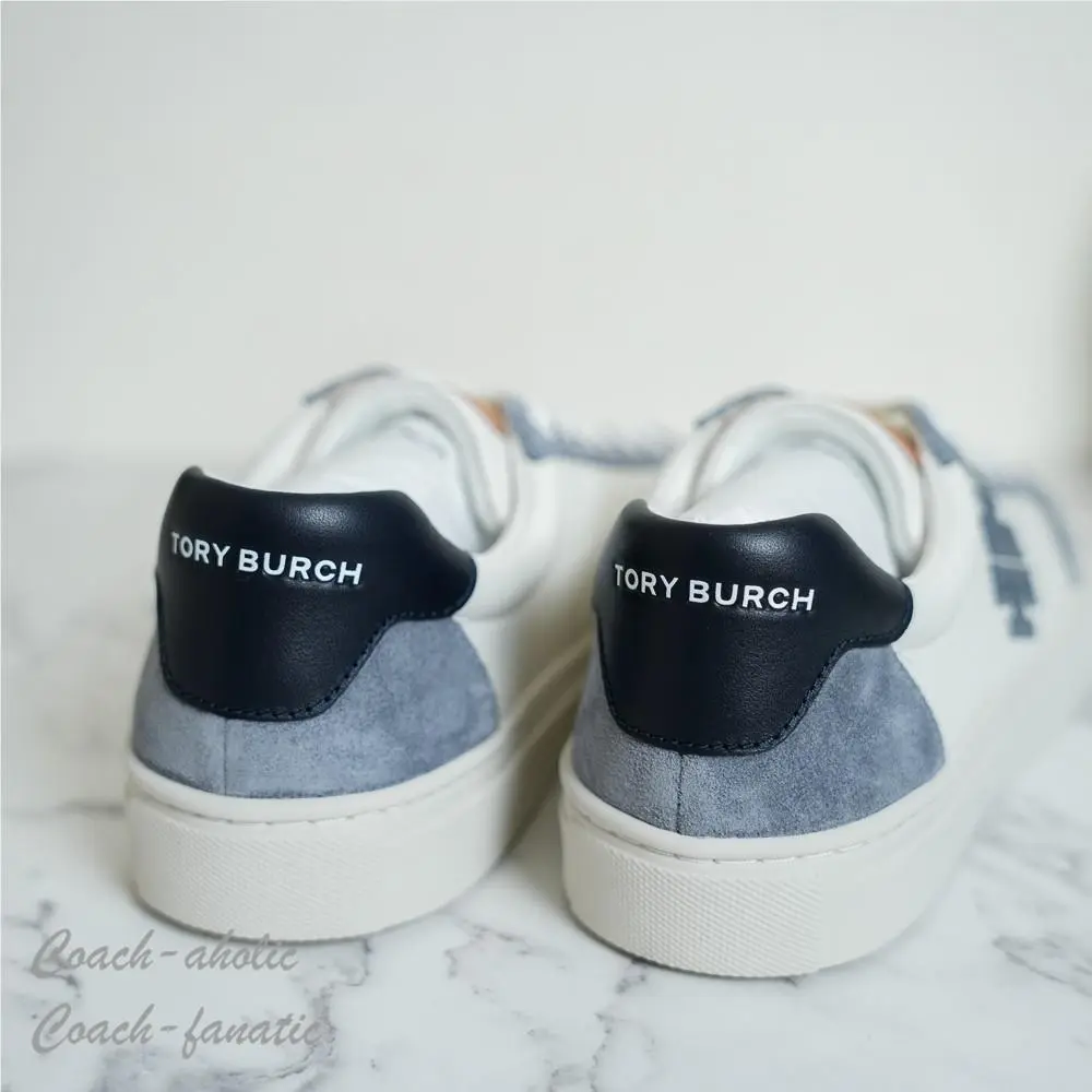 Tory Burch shoes - Tory Burch Color Block Signature T-Logo - 161131 - Perfect Navy/Calcite/Snow white 12