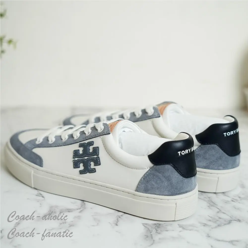 Tory Burch shoes - Tory Burch Color Block Signature T-Logo - 161131 - Perfect Navy/Calcite/Snow white 15