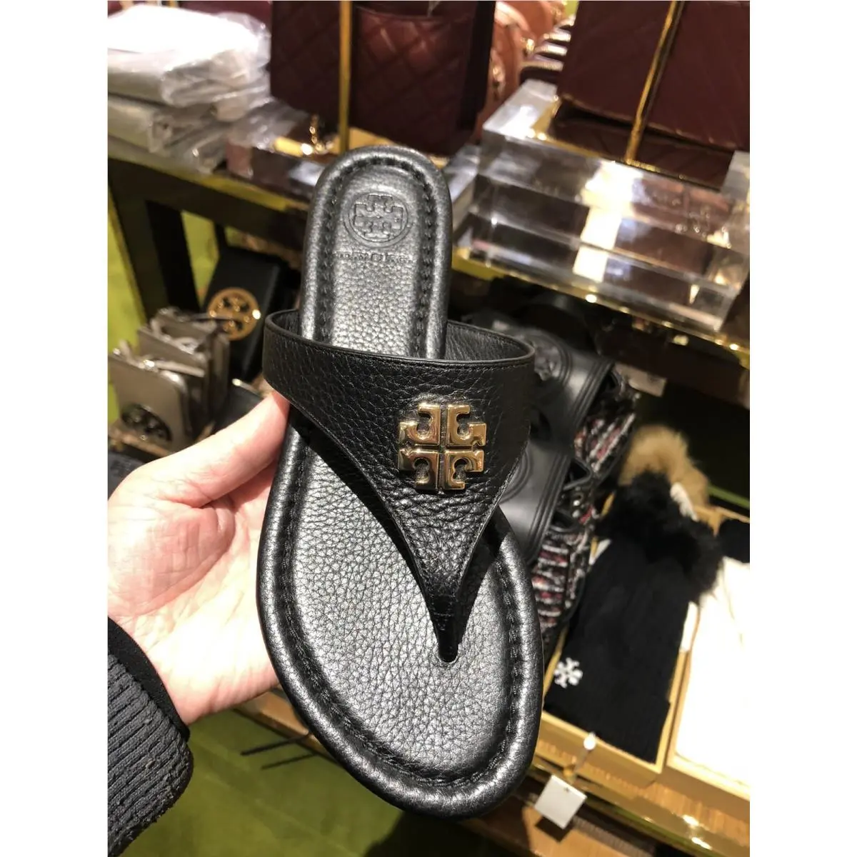 Tory Burch shoes - Thong - Thong - Black / Gold logo 16