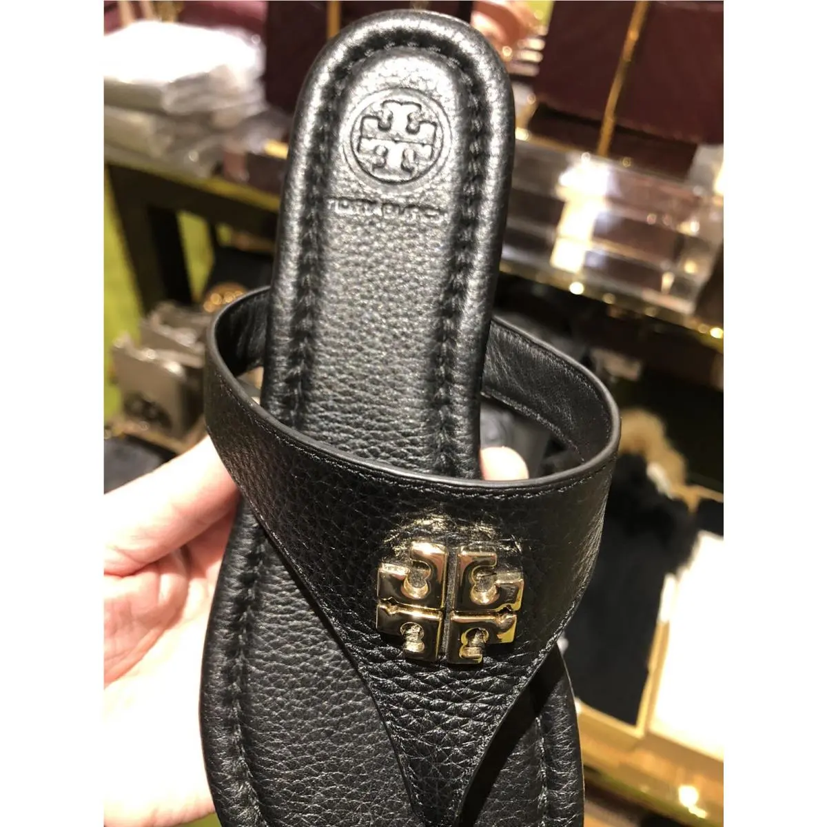 Tory Burch shoes - Thong - Thong - Black / Gold logo 17