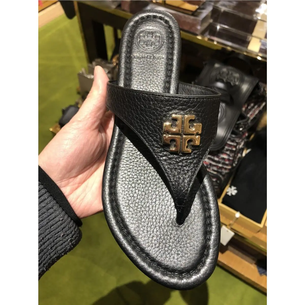 Tory Burch shoes - Thong - Thong - Black / Gold logo 19
