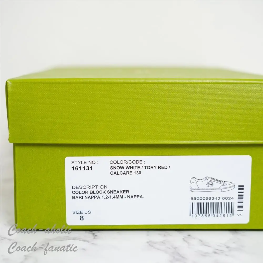 Tory Burch shoes - Tory Burch Color Block Signature T-Logo - 161131 - Snow White/Tory Red/Calcare 8