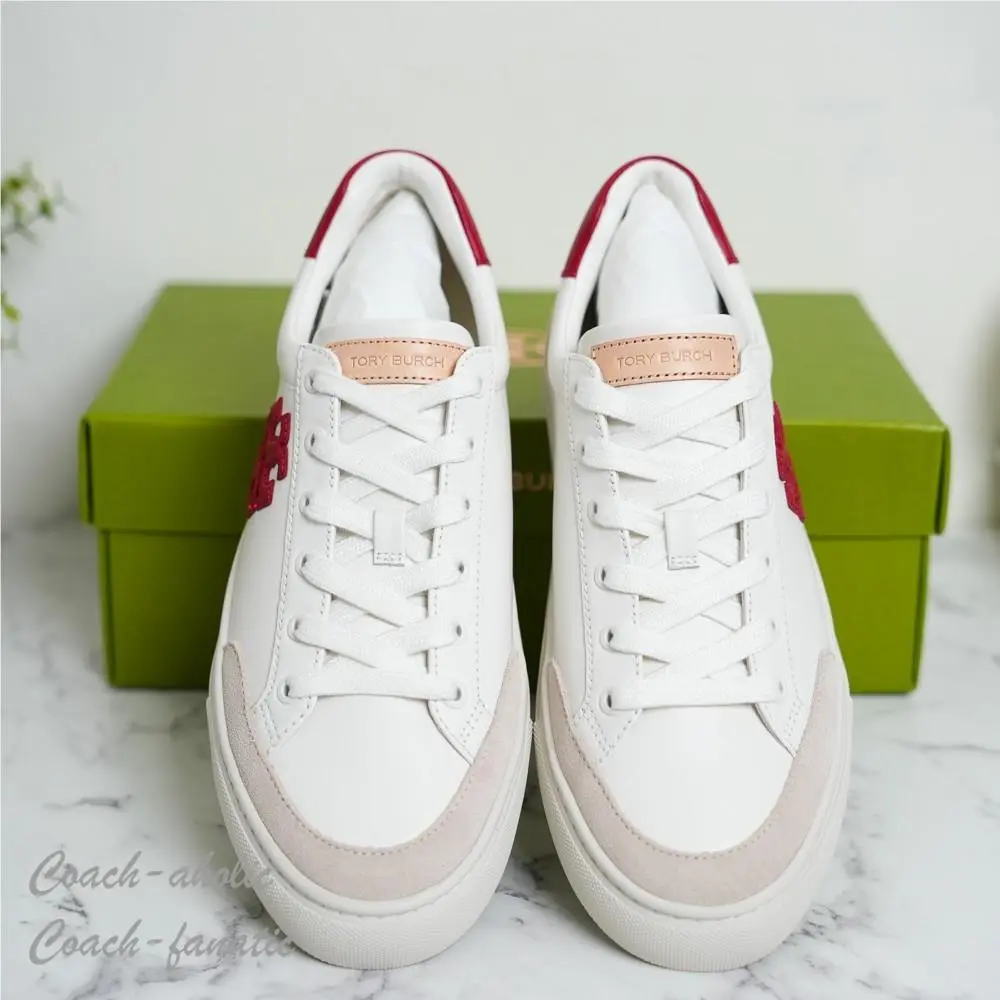 Tory Burch shoes - Tory Burch Color Block Signature T-Logo - 161131 - Snow White/Tory Red/Calcare 14