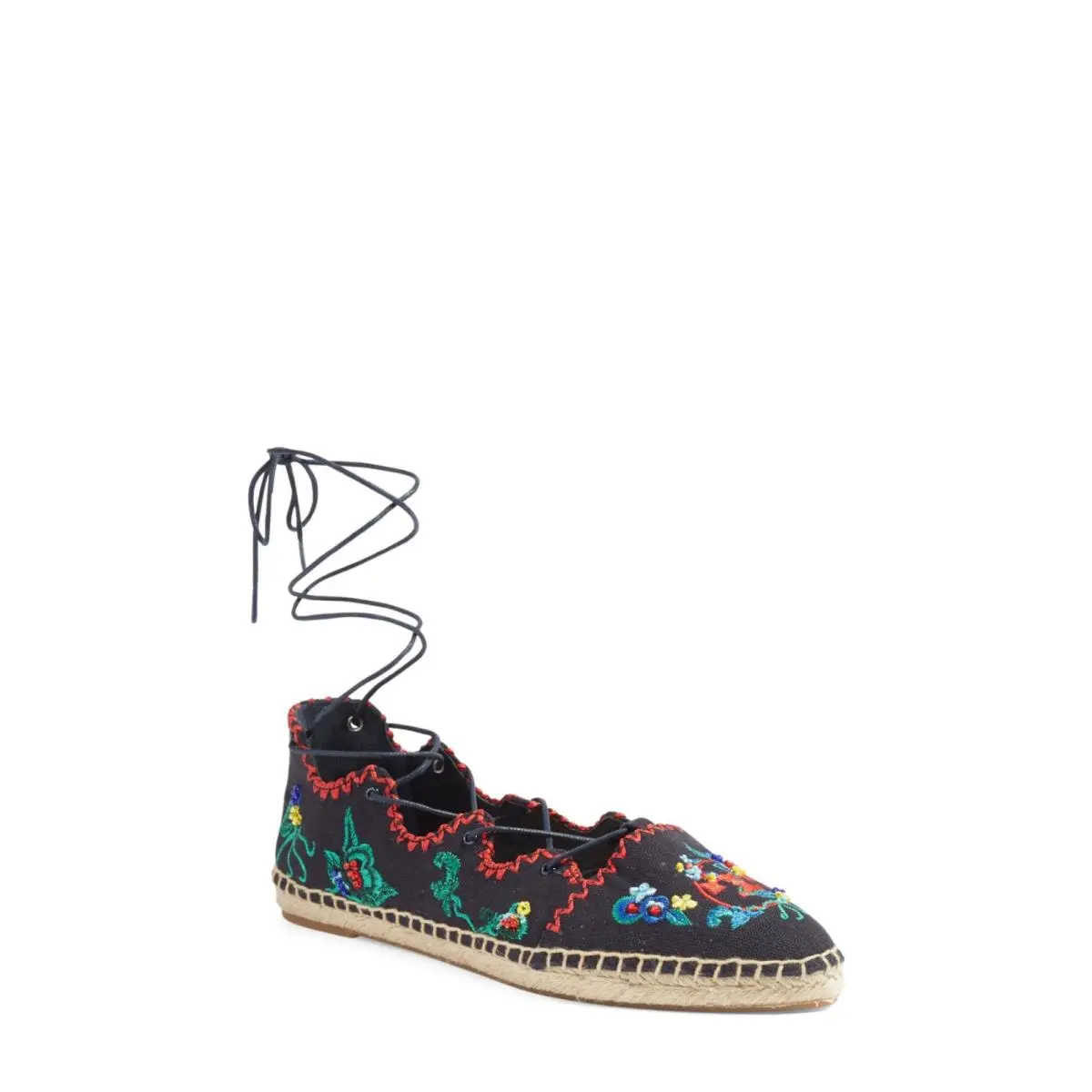 Tory Burch Sonoma Embroidered Ghillie Espadrilles Shoes
