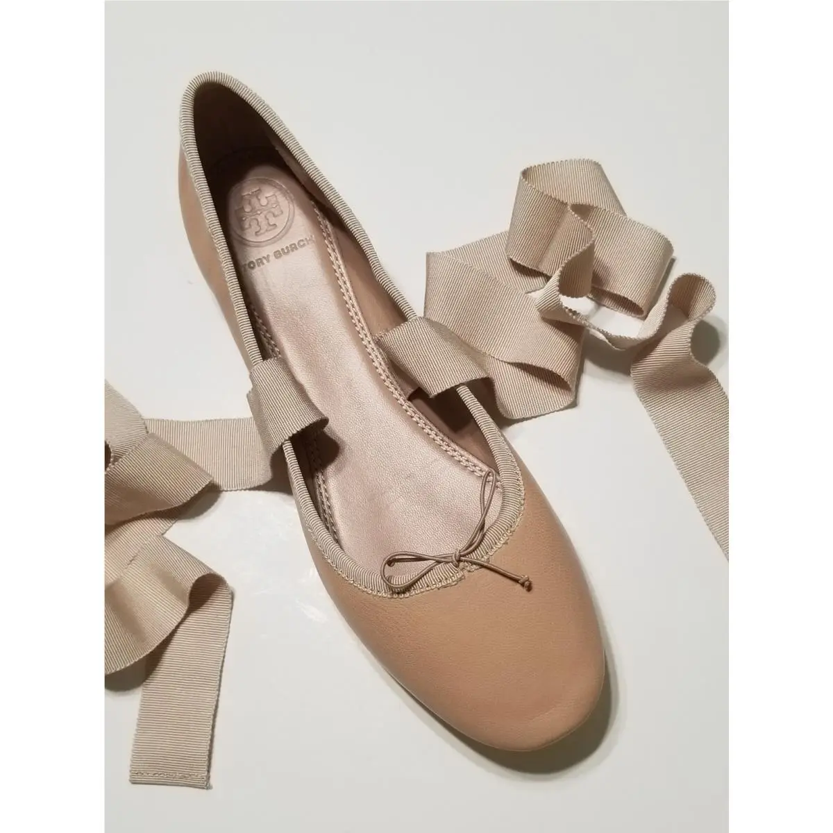 Tory Burch shoes - Tory Burch Elodie Lace Up Ballet Flat - 49155 - Goan Sand 11