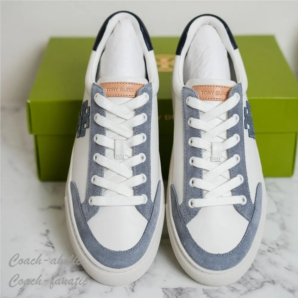 Tory Burch shoes - Tory Burch Color Block Signature T-Logo - 161131 - Perfect Navy/Calcite/Snow white 10