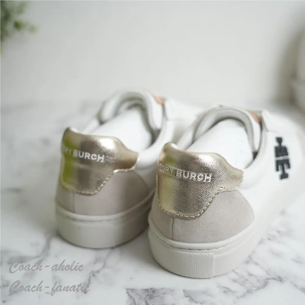 Tory Burch shoes - Tory Burch Color Block Signature T-Logo - 161131 - Snow White/Gold/Calcare 4