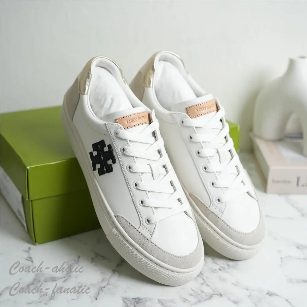 Tory Burch shoes - Tory Burch Color Block Signature T-Logo - 161131 - Snow White/Gold/Calcare 8