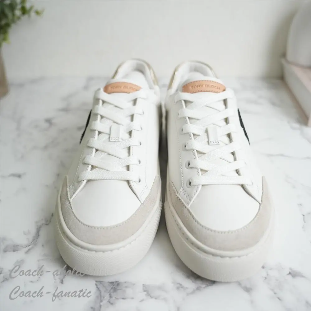 Tory Burch shoes - Tory Burch Color Block Signature T-Logo - 161131 - Snow White/Gold/Calcare 14