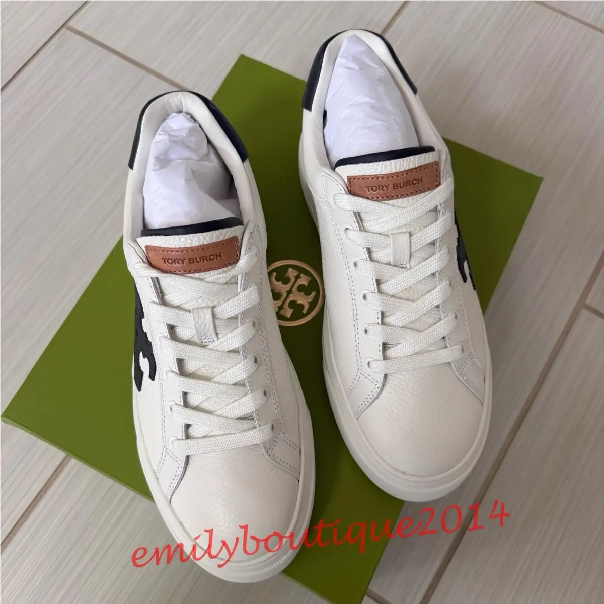 Tory Burch shoes - Tory Burch Color-Block - 156540 - Snow White/ Perfect Navy (UPC: 197865039334) 3