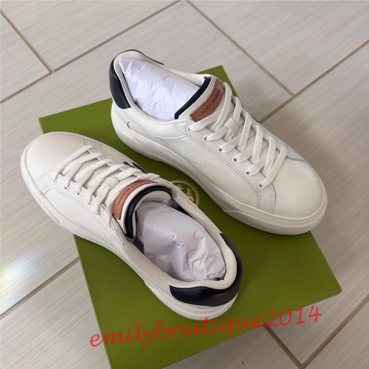 Tory Burch shoes - Tory Burch Color-Block - 156540 - Snow White/ Perfect Navy (UPC: 197865039334) 5