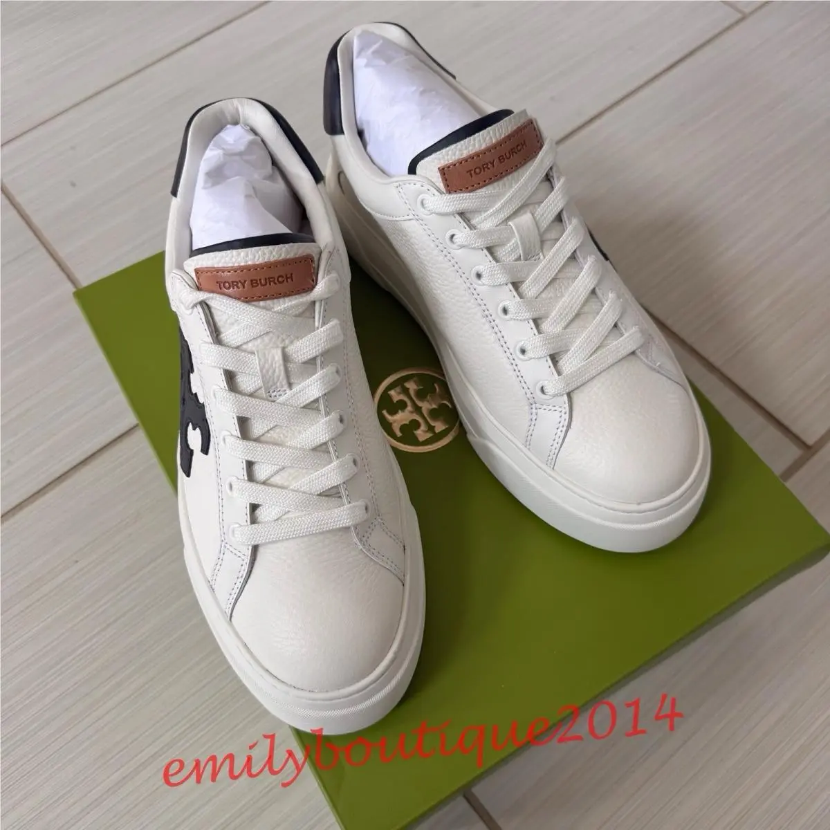 Tory Burch shoes - Tory Burch Color-Block - 156540 - Snow White/ Perfect Navy (UPC: 197865039334) 0