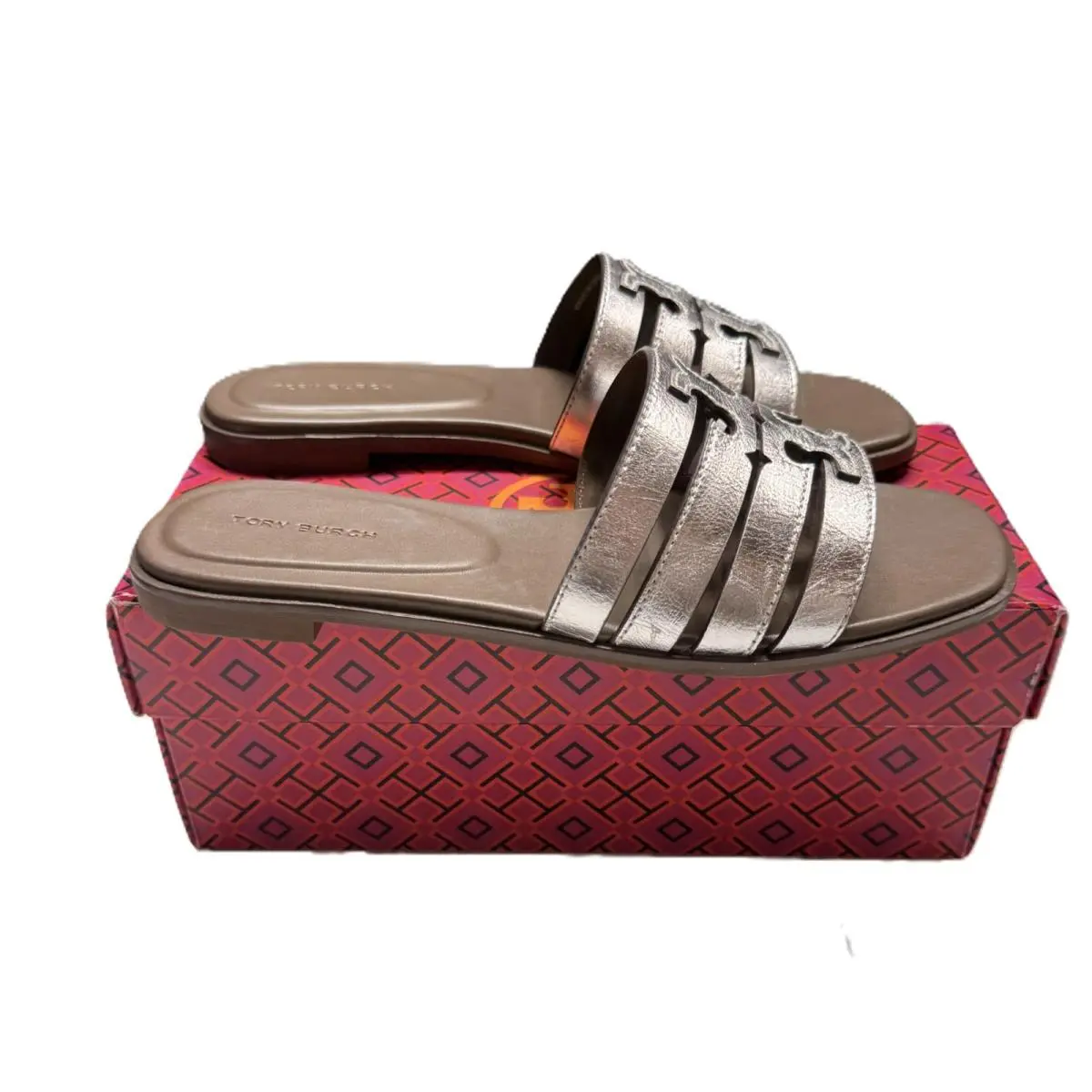 Tory Burch shoes - Tory Burch Ines Cage Slide - 159999-258 - Silver (UPC: 197865007814) 0