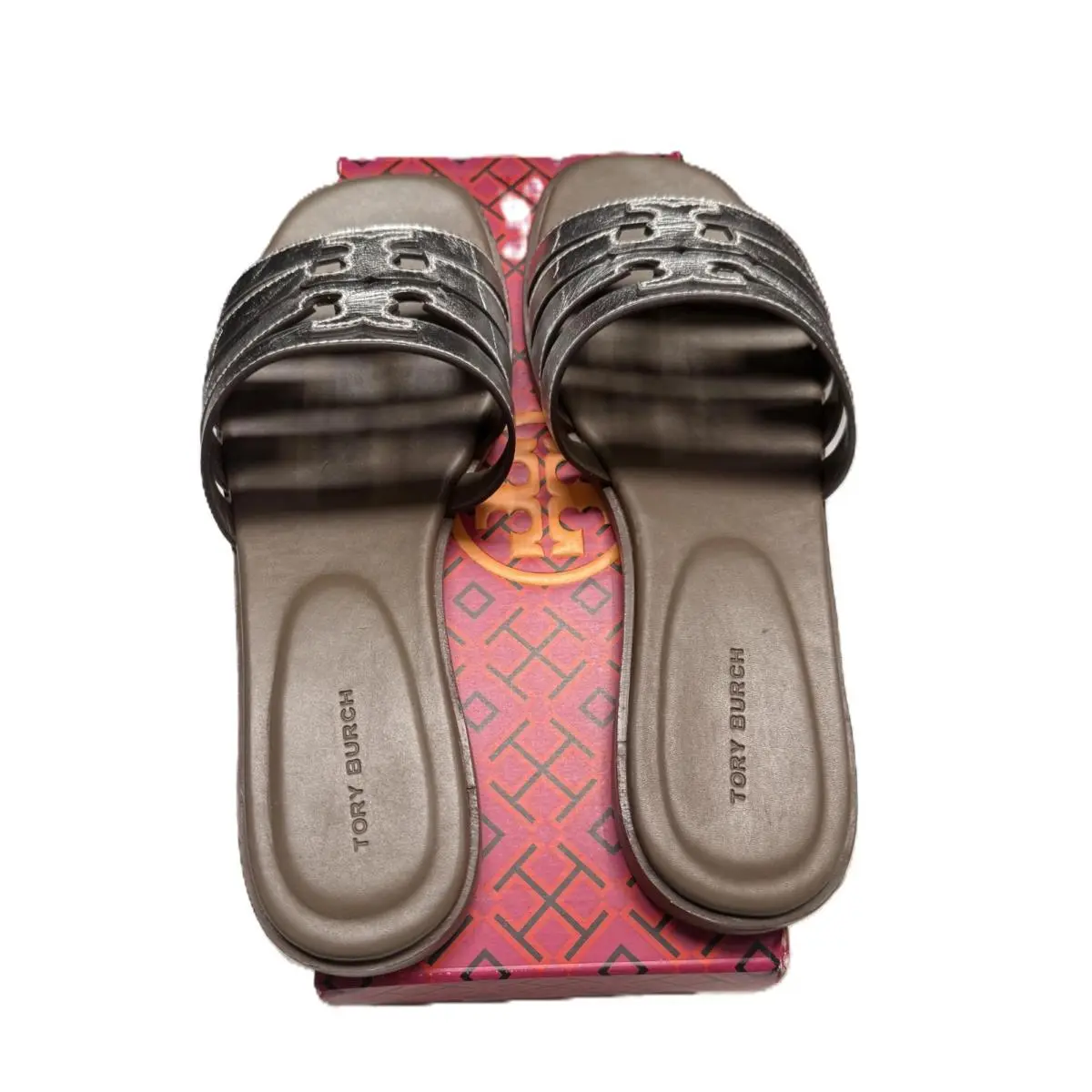 Tory Burch shoes - Tory Burch Ines Cage Slide - 159999-258 - Silver (UPC: 197865007814) 1