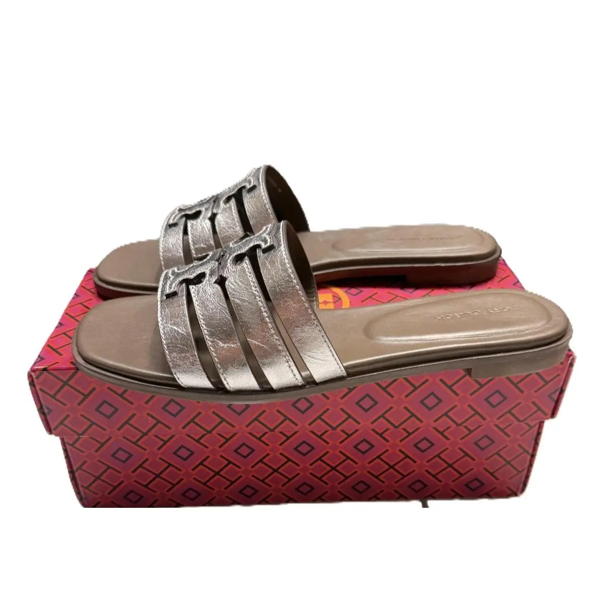 Tory Burch shoes - Tory Burch Ines Cage Slide - 159999-258 - Silver (UPC: 197865007814) 2