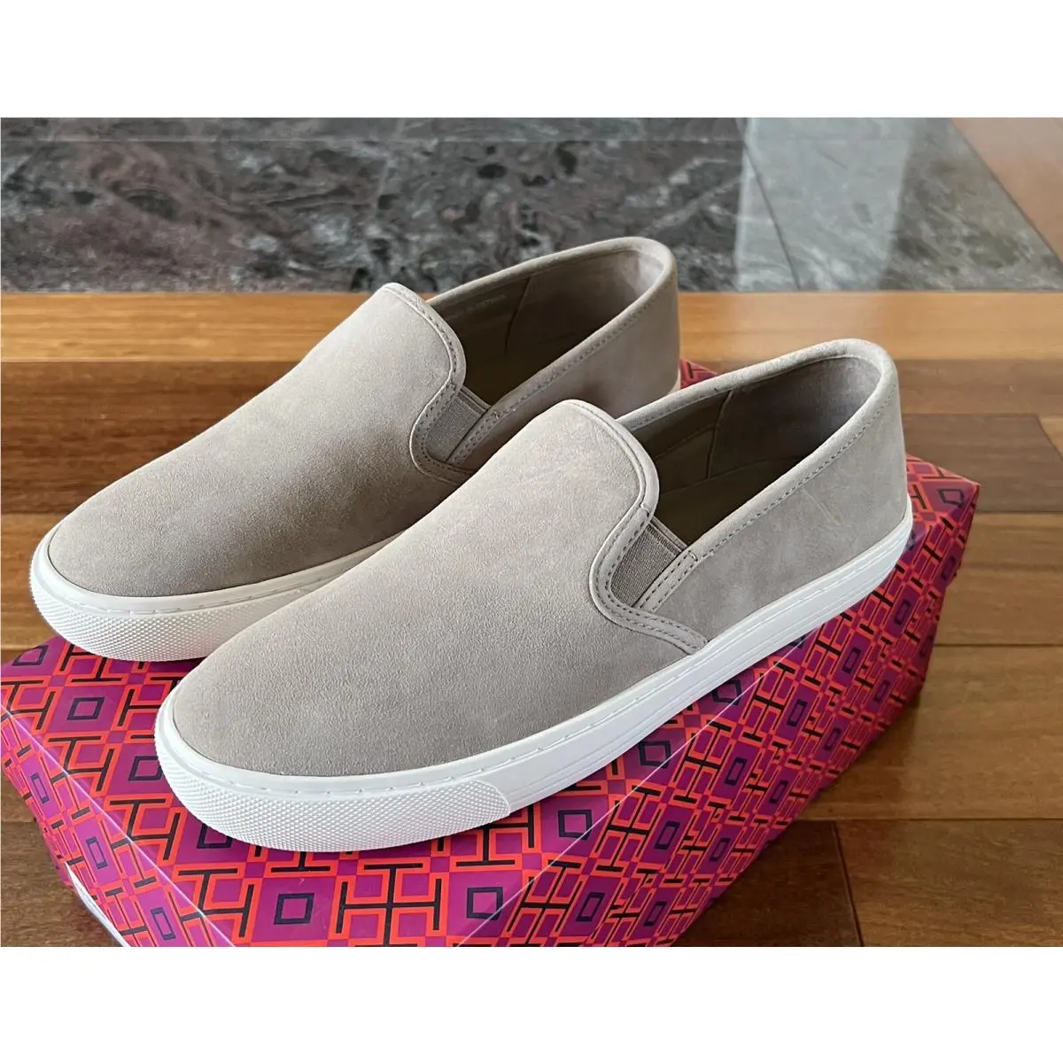 Tory Burch shoes - Jesse Slip-On Suede Sneaker Flat - 59982 - Gray 2