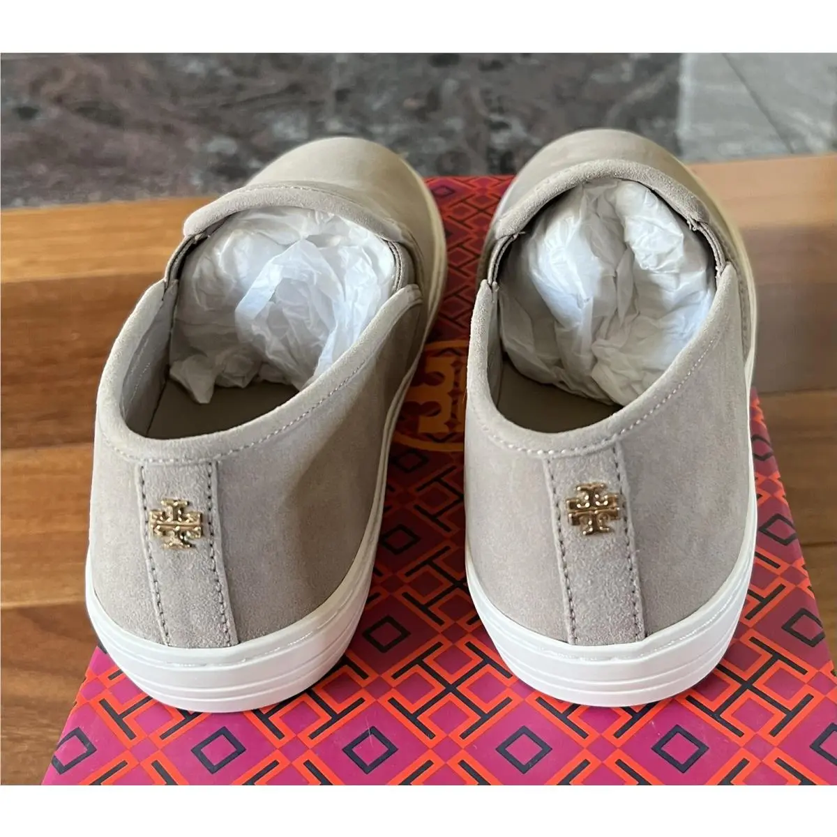 Tory Burch shoes - Jesse Slip-On Suede Sneaker Flat - 59982 - Gray 4