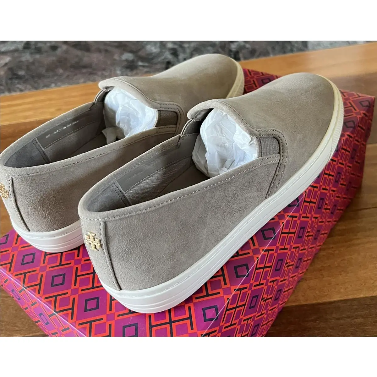Tory Burch shoes - Jesse Slip-On Suede Sneaker Flat - 59982 - Gray 5