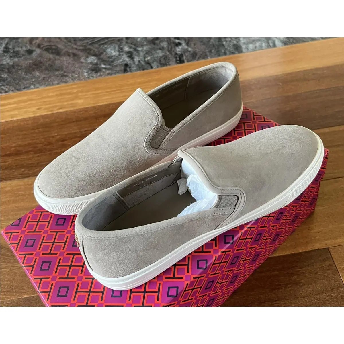 Tory Burch shoes - Jesse Slip-On Suede Sneaker Flat - 59982 - Gray 6