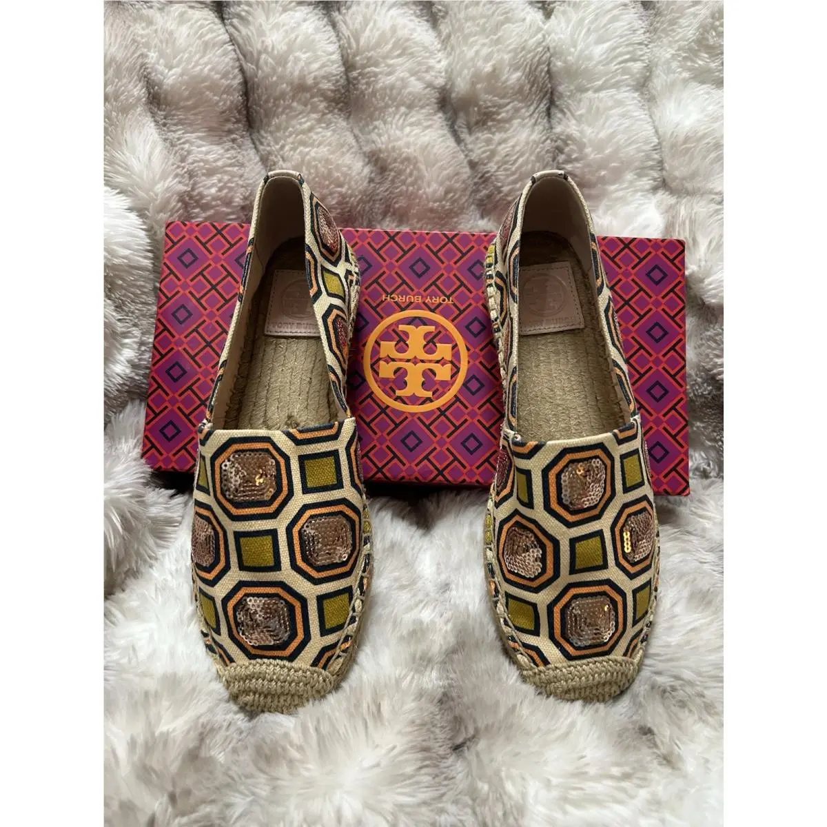 Tory Burch shoes - Tory Burch Cecily (S/N 46765) - Multicolor (Ivory, Gold, Bronze, Navy Blue, Orange, Olive Green) 0