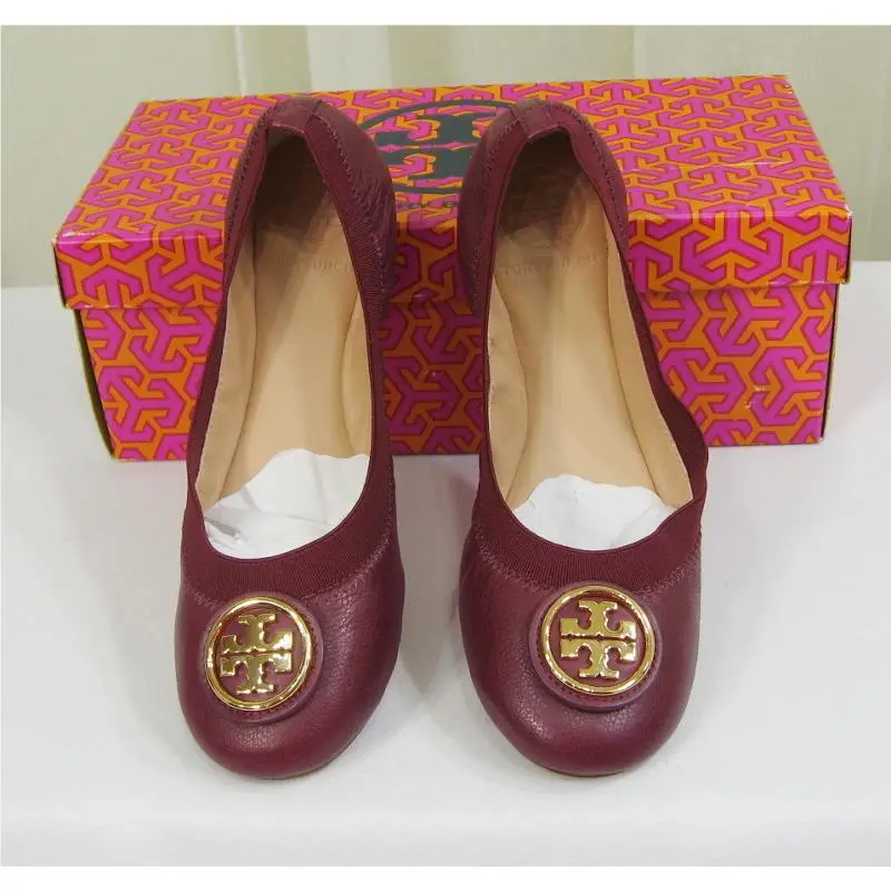 Tory Burch shoes - Tory Burch Caroline 2 Ballet Flat - Cabernet/Gold Logo, Manufacturer: Cabernet/Gold Logo (UPC: 190041614455) 4