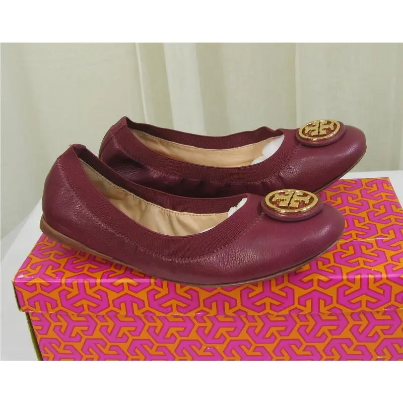 Tory Burch shoes - Tory Burch Caroline 2 Ballet Flat - Cabernet/Gold Logo, Manufacturer: Cabernet/Gold Logo (UPC: 190041614455) 3