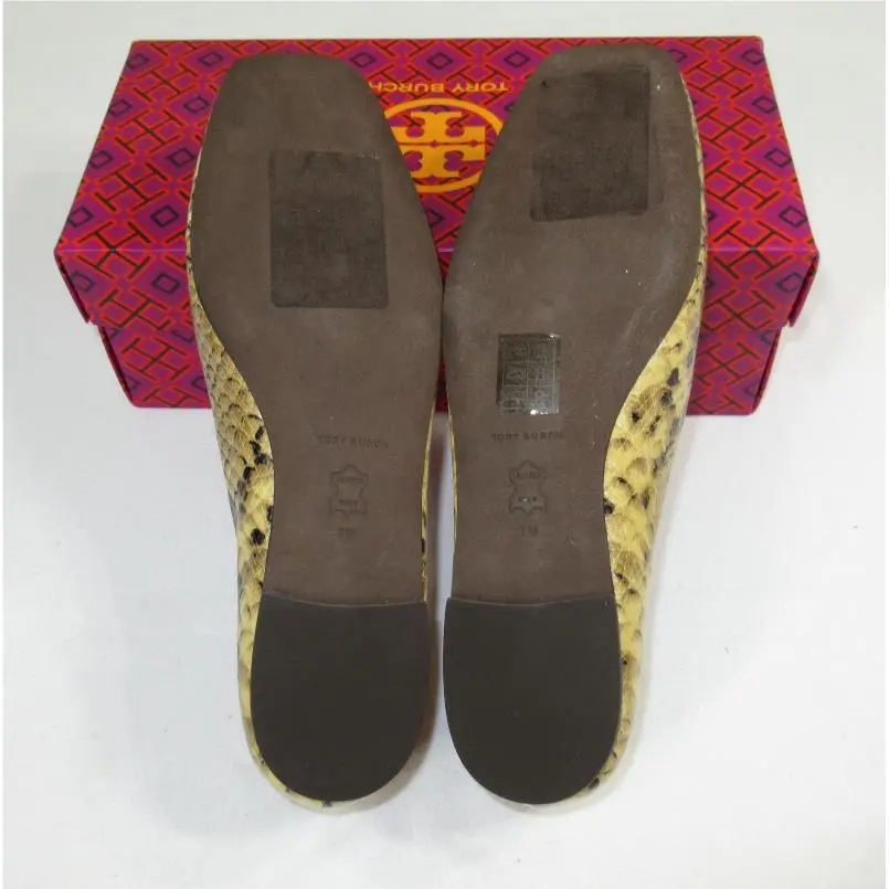 Tory Burch shoes - Tory Burch Georgia Logo Ballet Flat - 84542 - Pale Desert Roccia/Gold Logo (UPC: 192485862423) 7