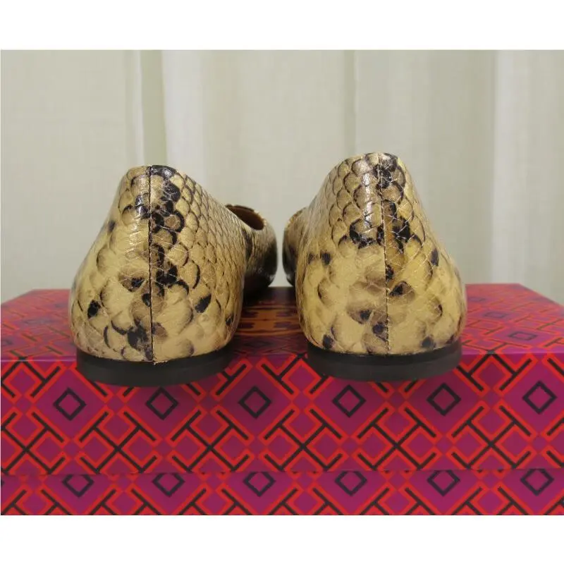 Tory Burch shoes - Tory Burch Georgia Logo Ballet Flat - 84542 - Pale Desert Roccia/Gold Logo (UPC: 192485862423) 6
