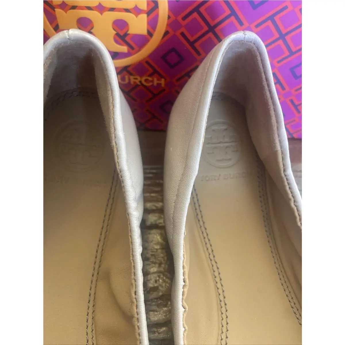 Tory Burch shoes - Mini Cap-Toe Ballet - Mini Ballet - Light Taupe / Gray, Manufacturer: Light Taupe/Heron Gray (UPC: 192485338966) 4