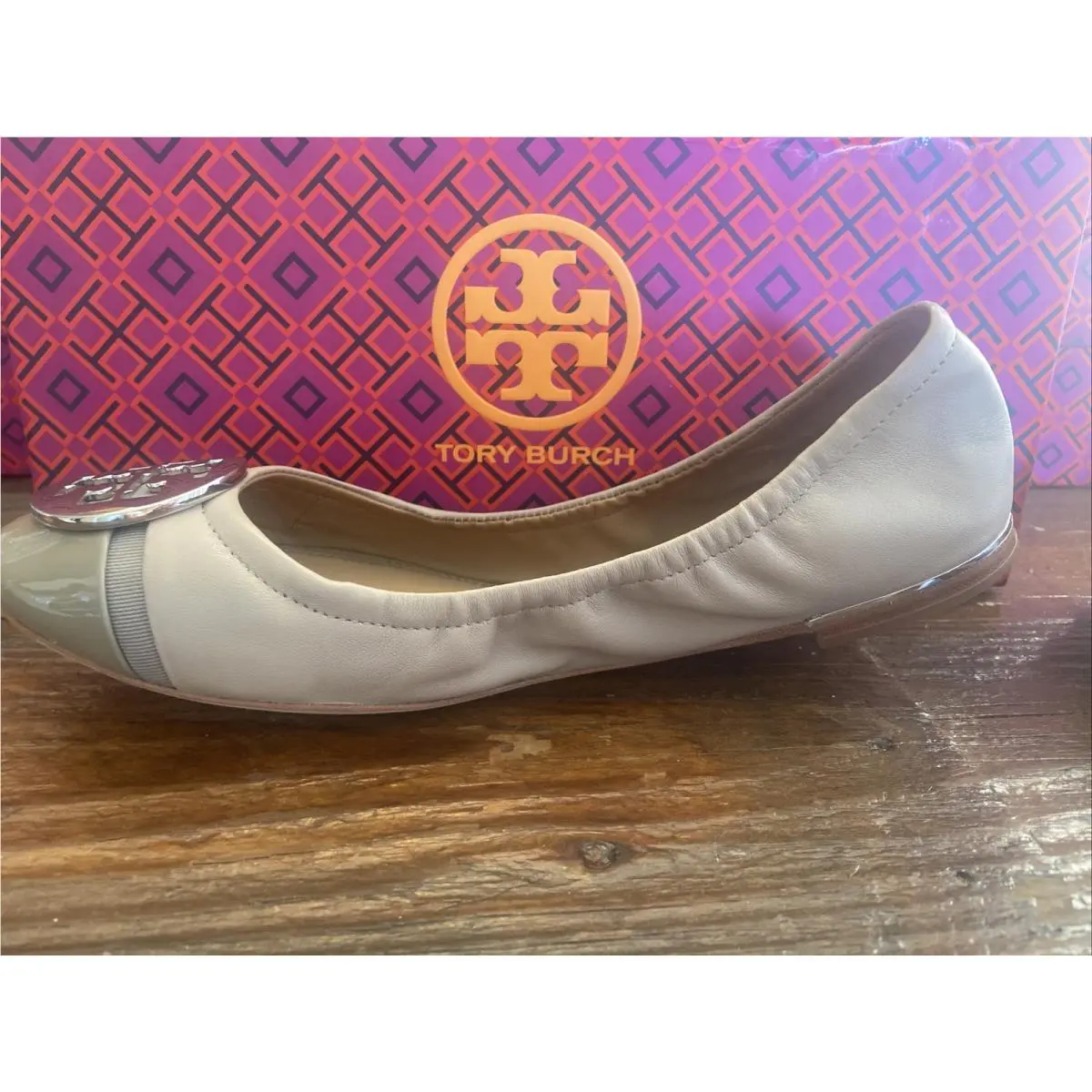 Tory Burch shoes - Mini Cap-Toe Ballet - Mini Ballet - Light Taupe / Gray, Manufacturer: Light Taupe/Heron Gray (UPC: 192485338966) 6