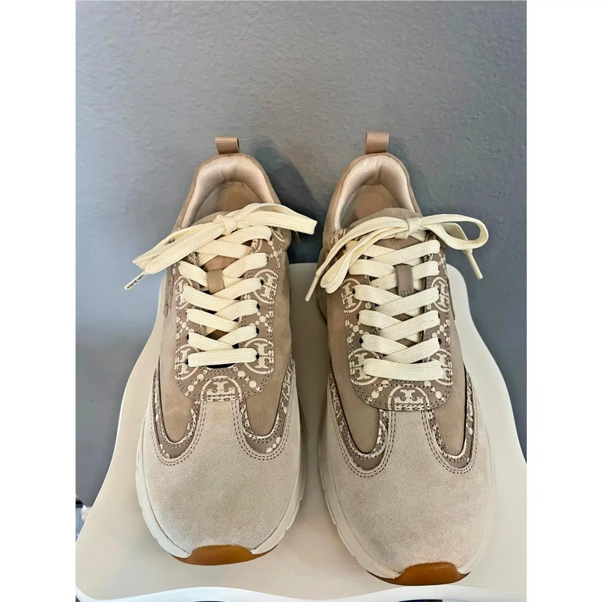 Tory Burch shoes - Tory Burch T Monogram Good Luck Trainer Sneaker - Beige (UPC: 0196133138816) 0