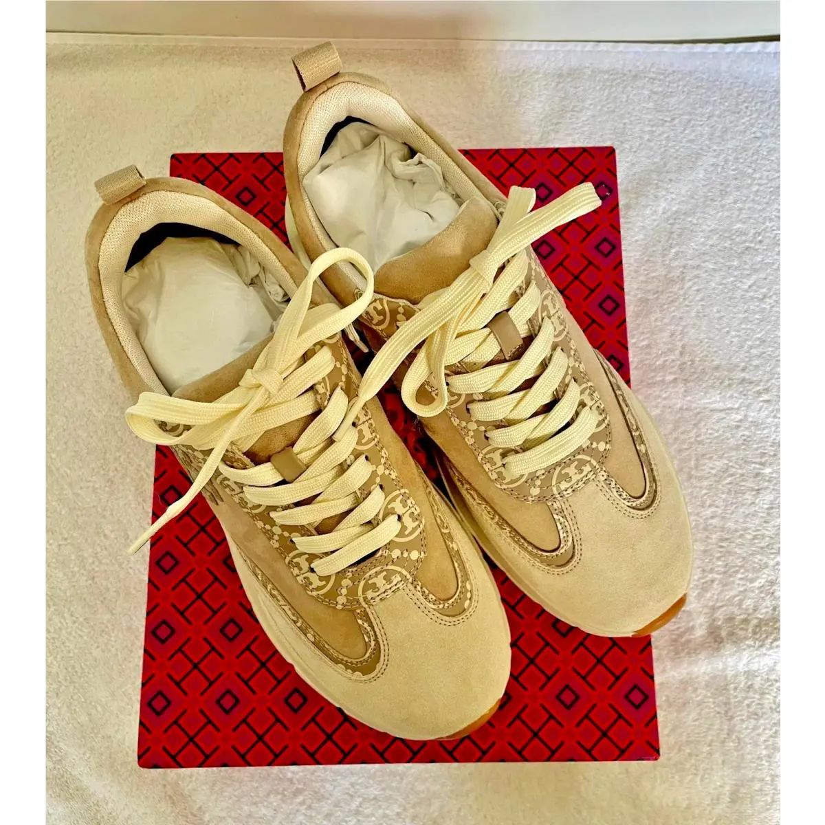 Tory Burch shoes - Tory Burch T Monogram Good Luck Trainer Sneaker - Beige (UPC: 0196133138816) 5