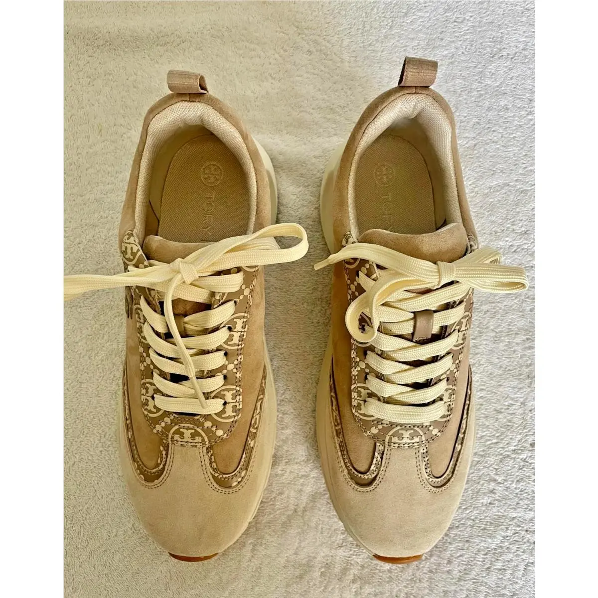 Tory Burch shoes - Tory Burch T Monogram Good Luck Trainer Sneaker - Beige (UPC: 0196133138816) 6
