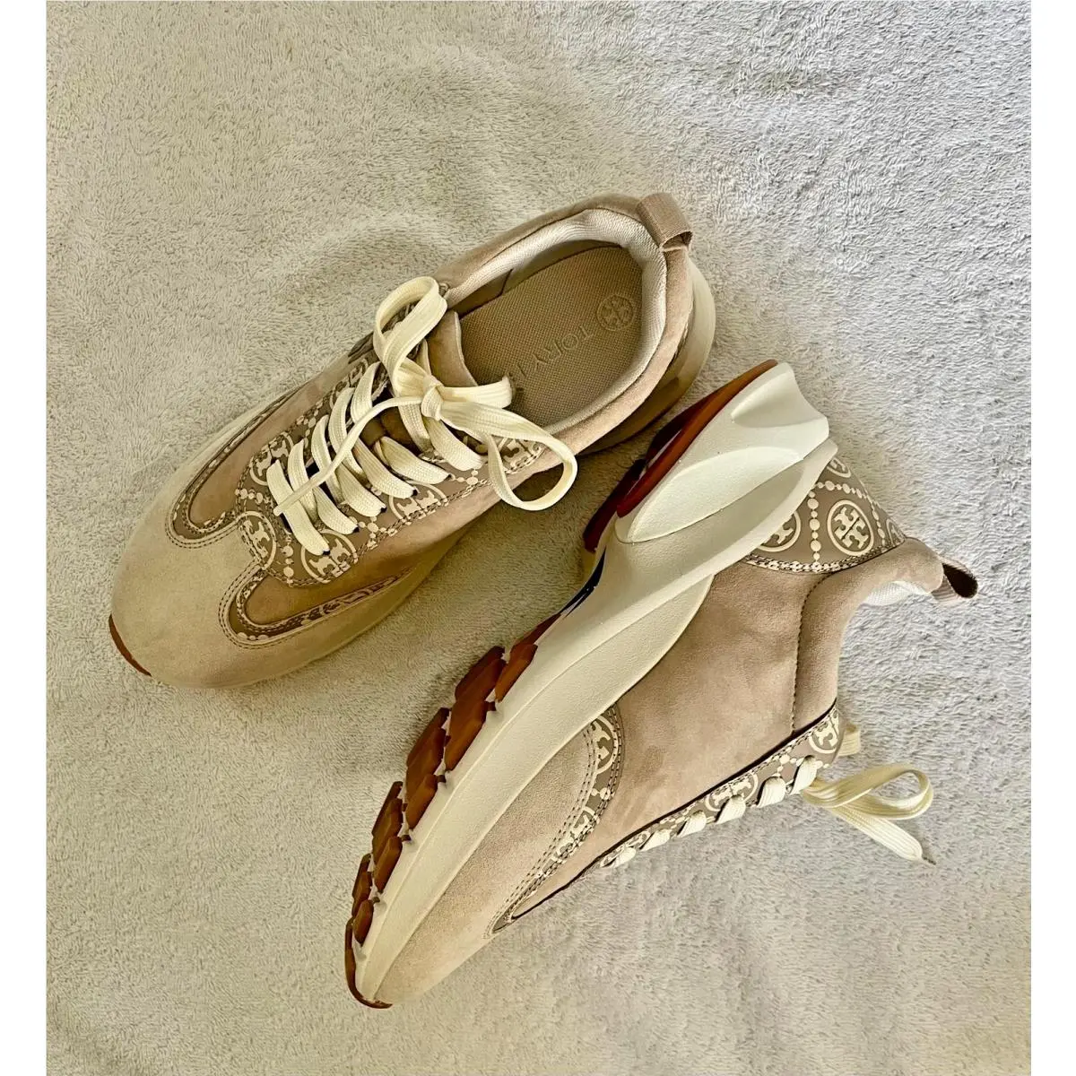 Tory Burch shoes - Tory Burch T Monogram Good Luck Trainer Sneaker - Beige (UPC: 0196133138816) 7