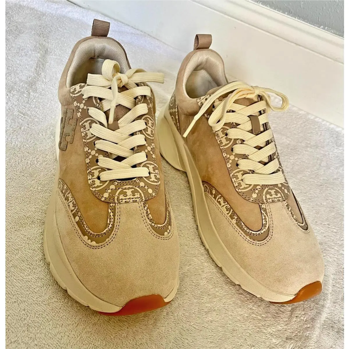 Tory Burch shoes - Tory Burch T Monogram Good Luck Trainer Sneaker - Beige (UPC: 0196133138816) 8