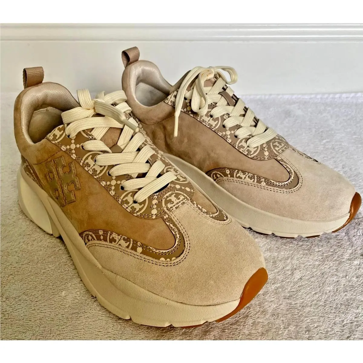 Tory Burch shoes - Tory Burch T Monogram Good Luck Trainer Sneaker - Beige (UPC: 0196133138816) 3