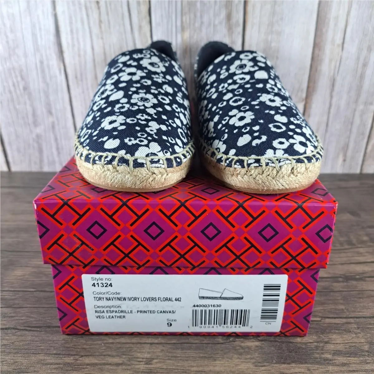 Tory Burch shoes - Tory Burch Risa Espadrille - Risa Espadrille - 41324 - Navy New Ivory Lovers Floral 7