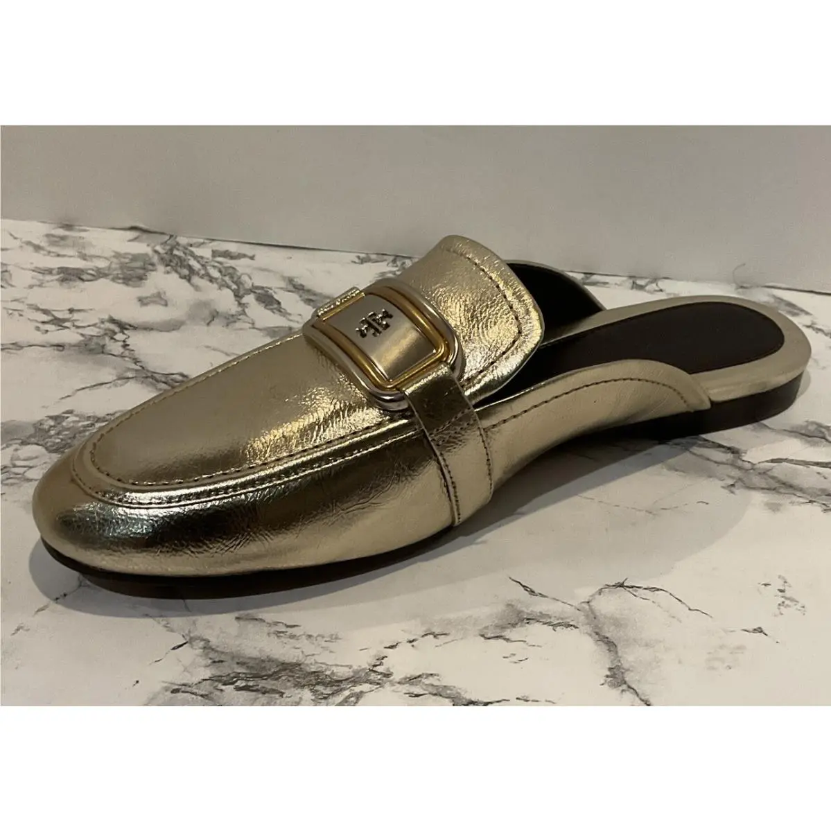 Tory Burch shoes - Tory Burch Georgia Backless Loafers - Gold (UPC: 0196133390979) 1