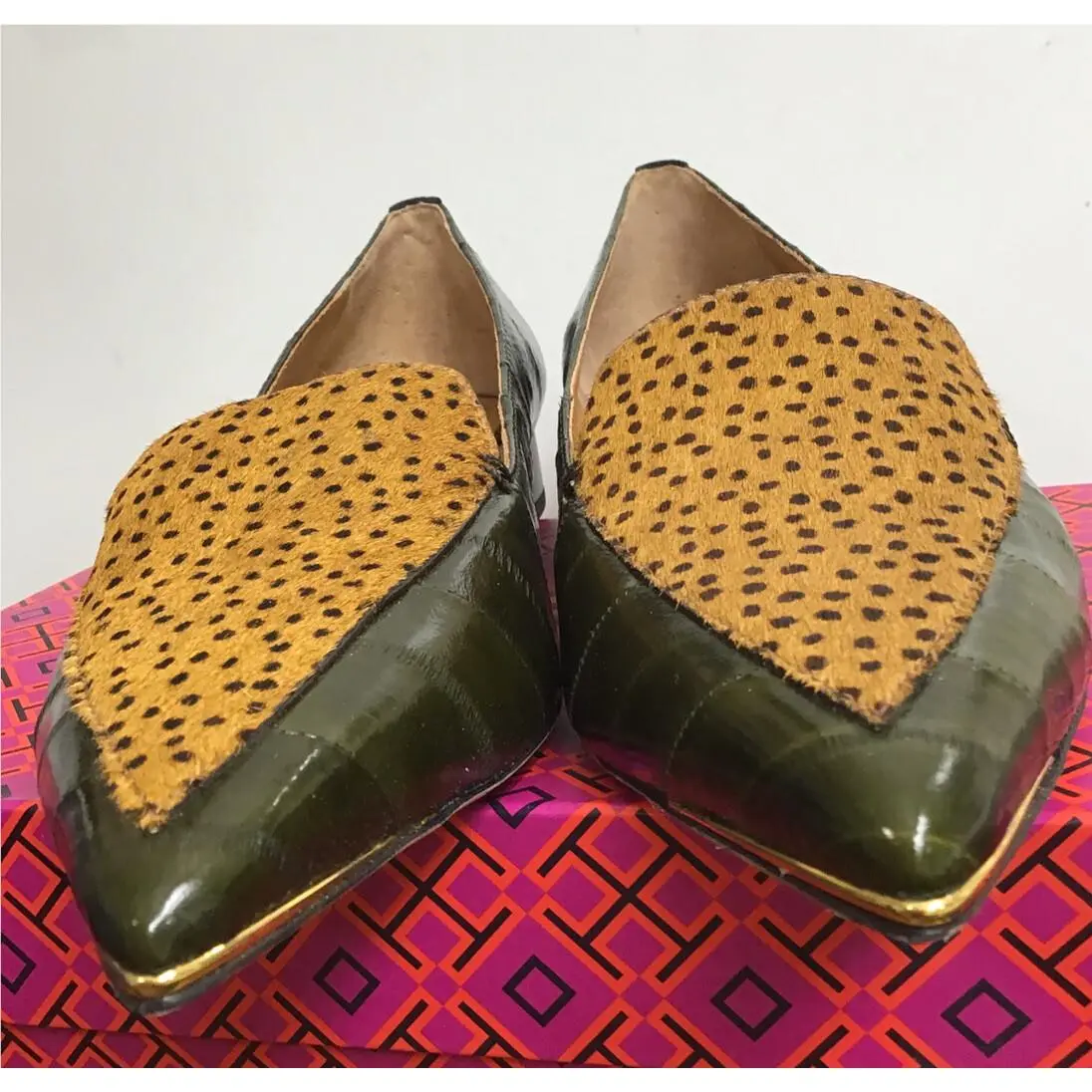 Tory Burch shoes - Tory Burch Lila 20mm Loafer - Equestrian Brown / Olive / Perfect Black (UPC: 0192485611205) 3