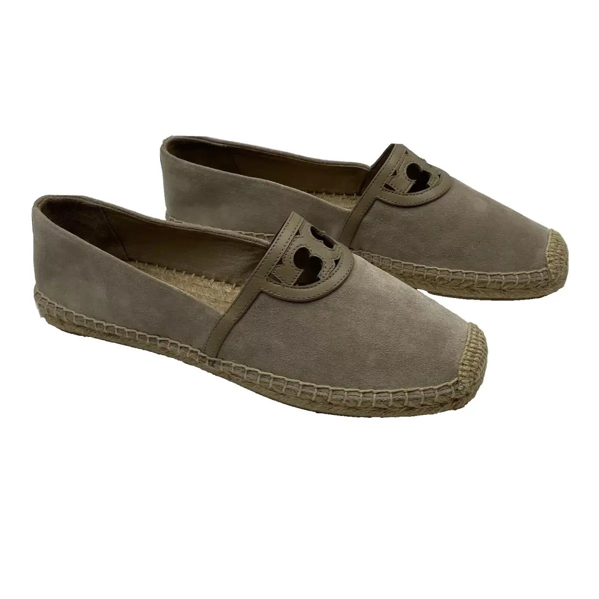 Tory Burch Sidney Espadrille 50949 Natural Suede/leather Slip ON Women Shoes - Beige