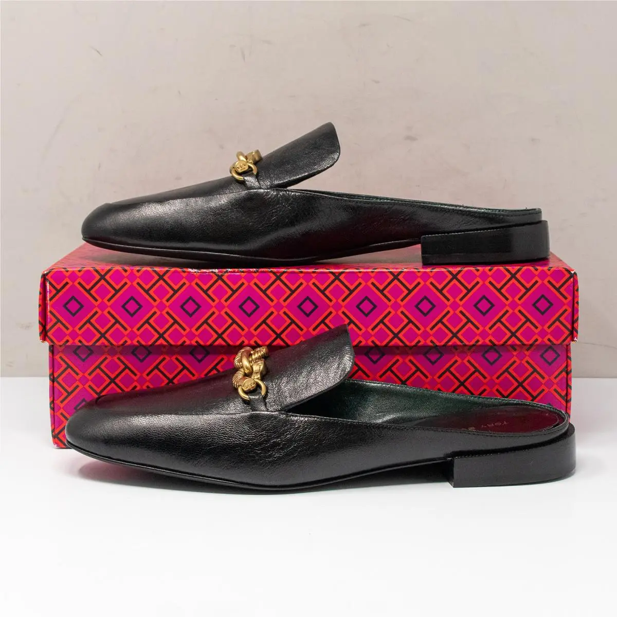 Tory Burch shoes - Jessa Pointed Toe Horse Head Buckle - 156298 - Black (UPC: 196133952214) 1