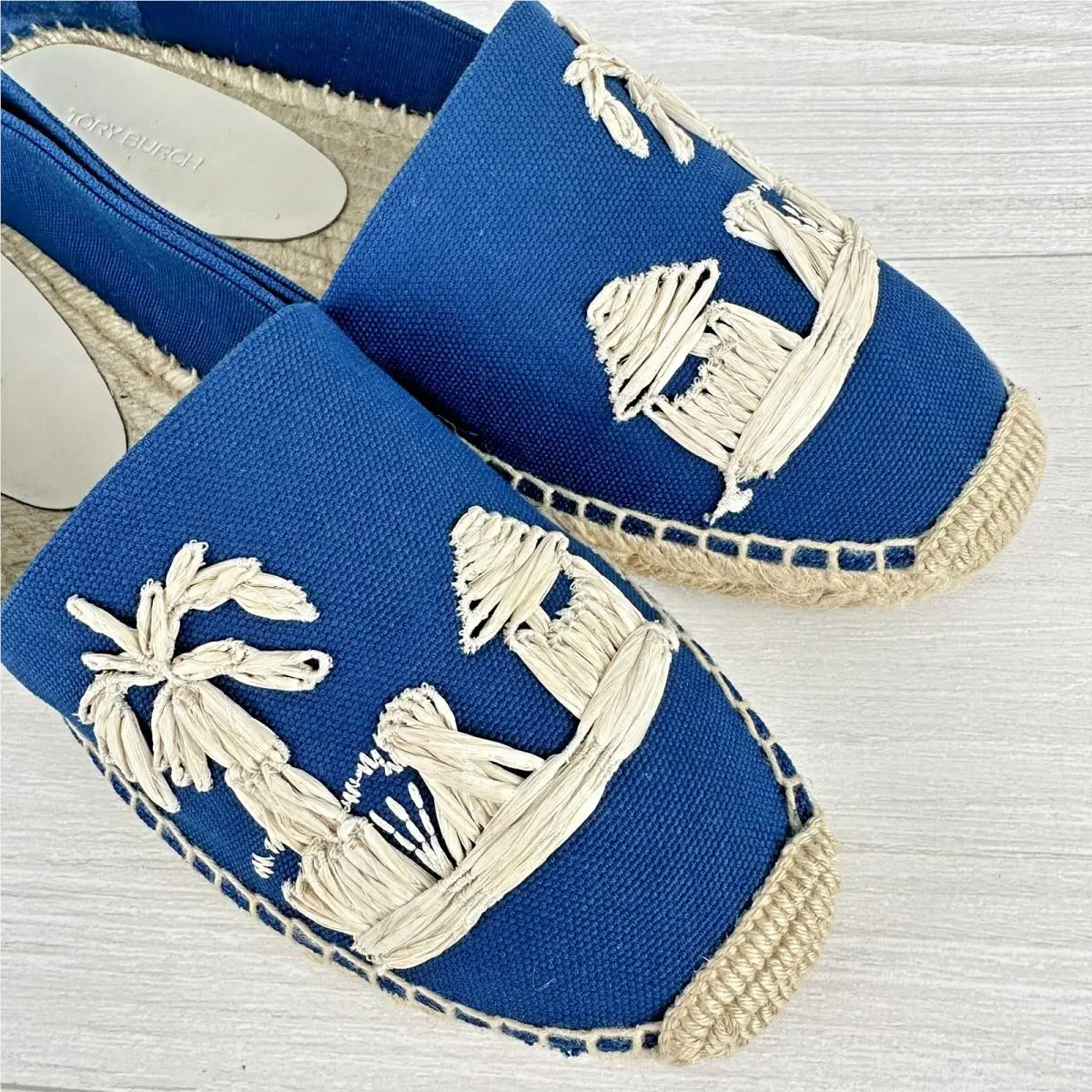 Tory Burch shoes - Raffia Embroidery espadrille - Raffia Embroidery espadrille - Blue (UPC: 196133257319) 9
