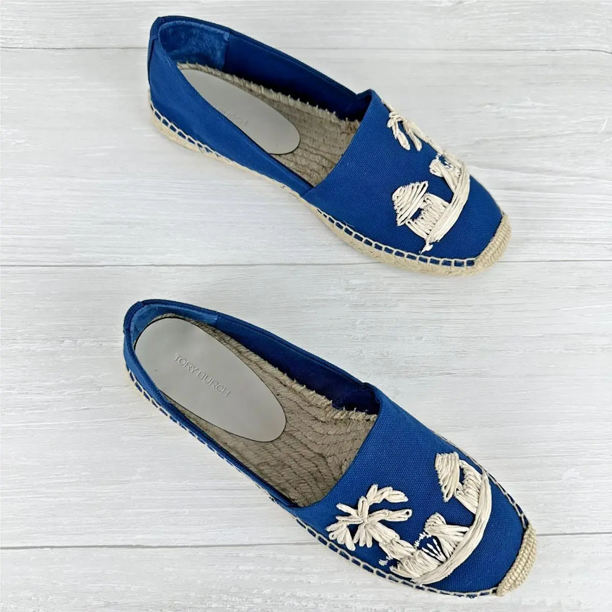 Tory Burch shoes - Raffia Embroidery espadrille - Raffia Embroidery espadrille - Blue (UPC: 196133257319) 10