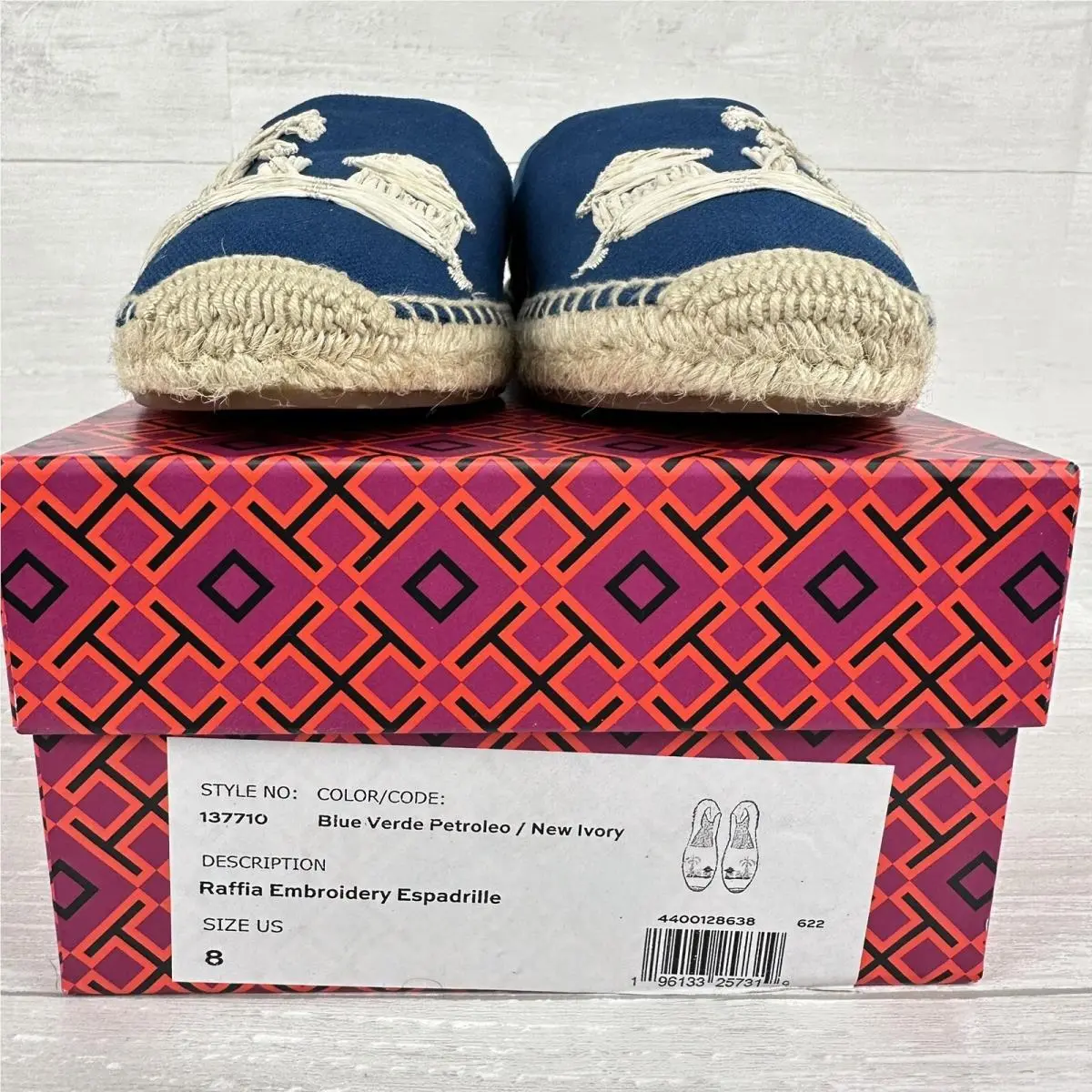 Tory Burch shoes - Raffia Embroidery espadrille - Raffia Embroidery espadrille - Blue (UPC: 196133257319) 11