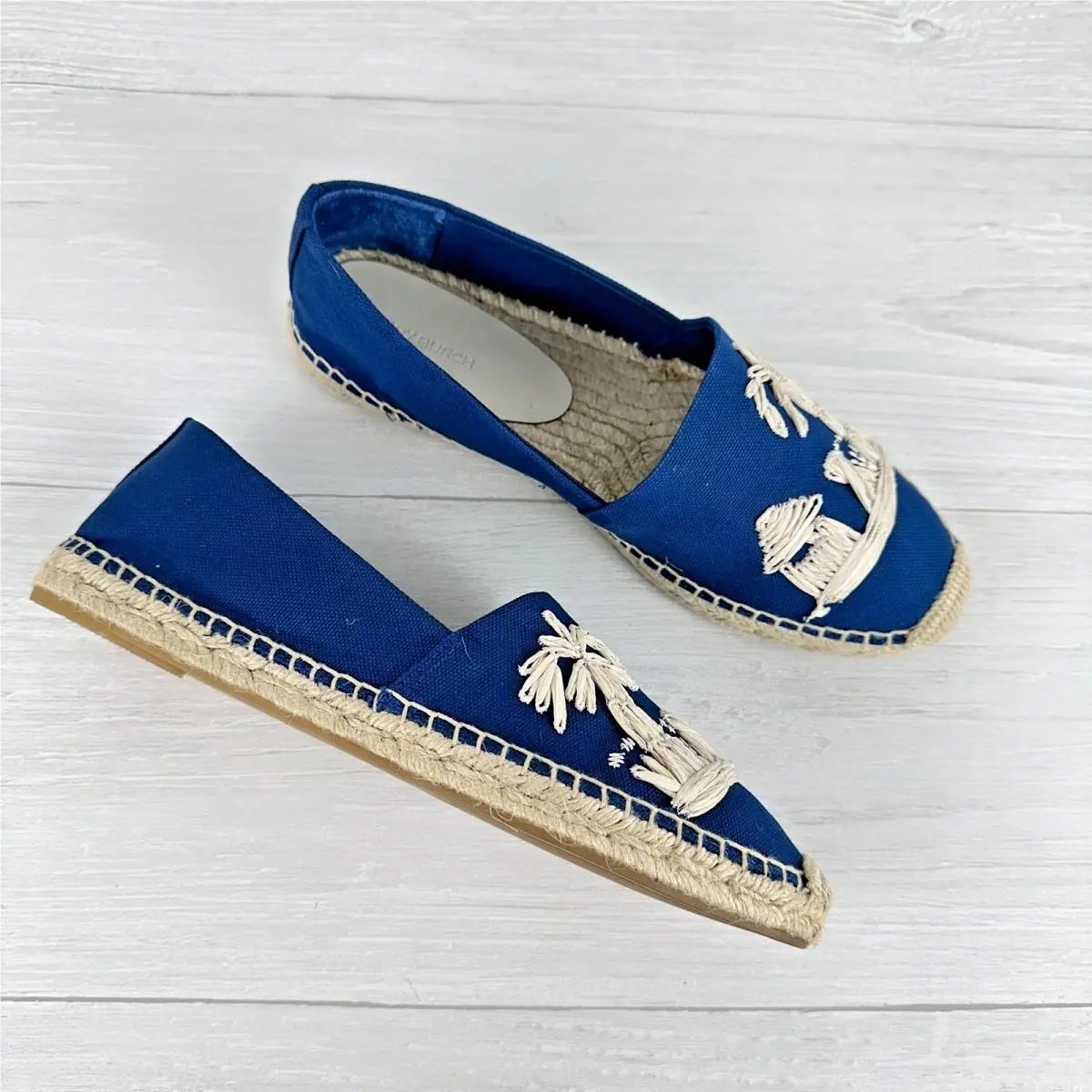 Tory Burch shoes - Raffia Embroidery espadrille - Raffia Embroidery espadrille - Blue (UPC: 196133257319) 0