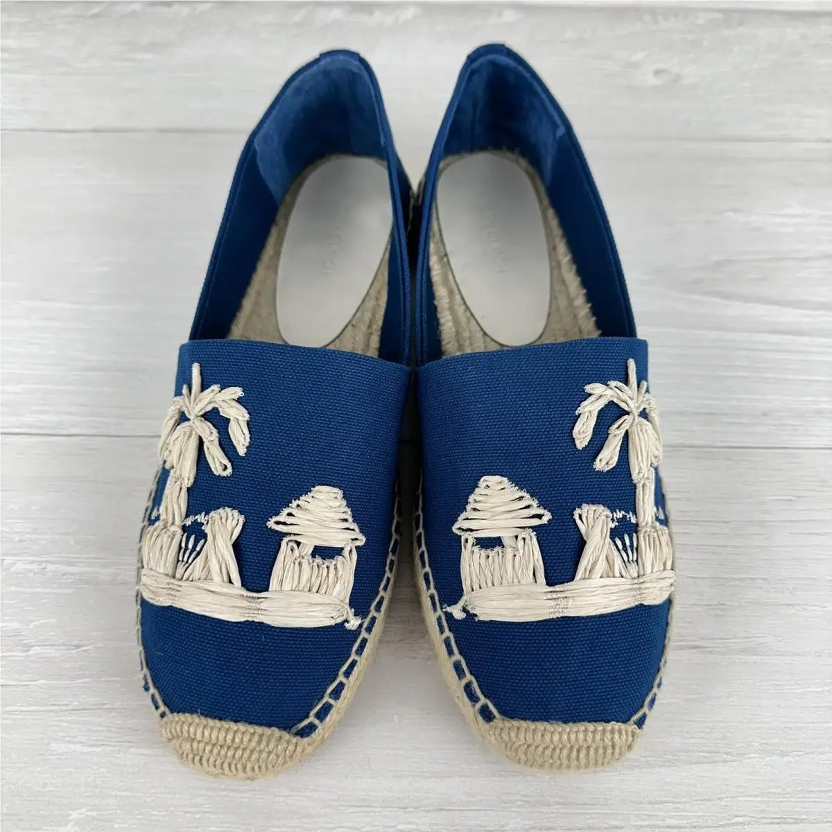 Tory Burch shoes - Raffia Embroidery espadrille - Raffia Embroidery espadrille - Blue (UPC: 196133257319) 1