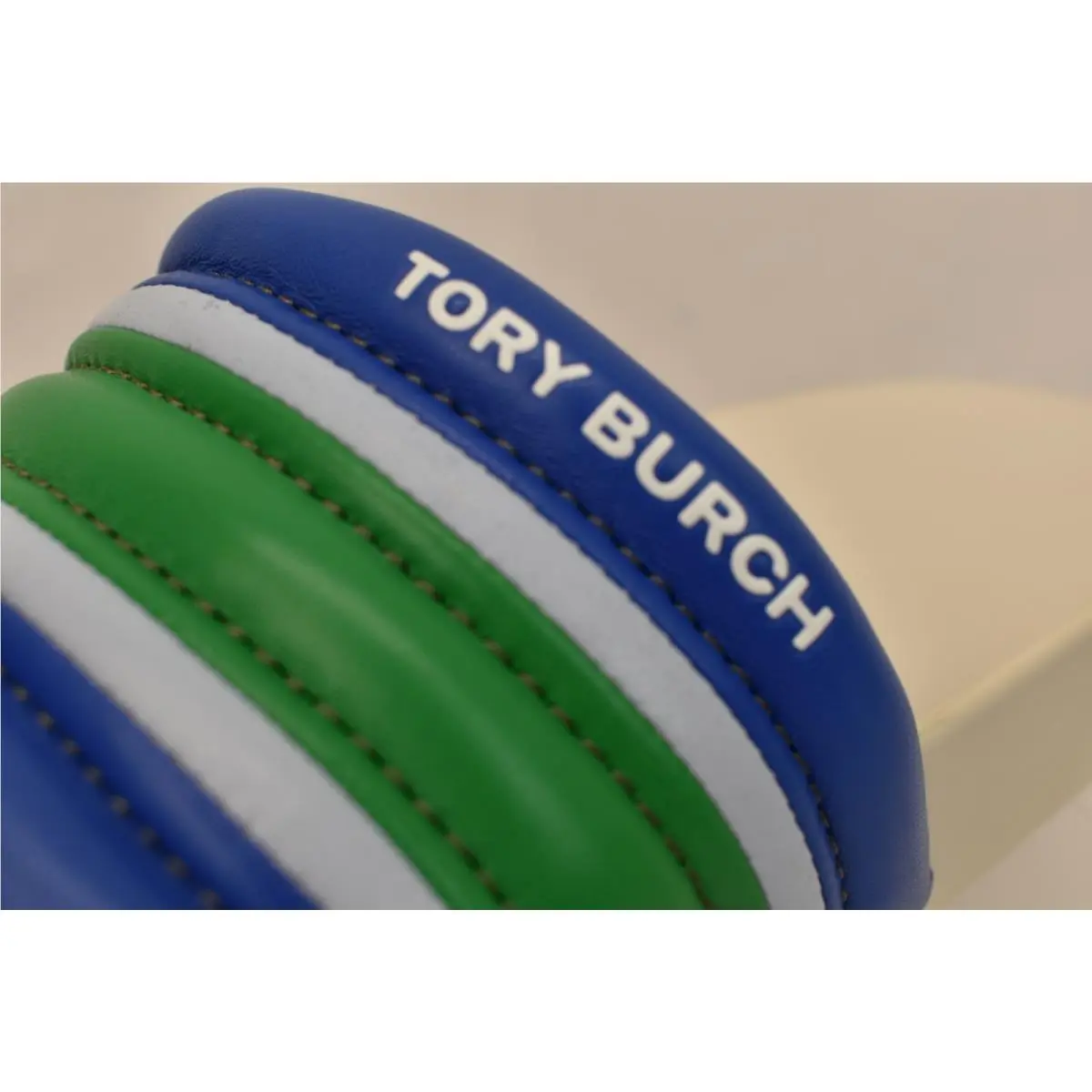 Tory Burch shoes - STRIPE SLIDES - STRIPE SLIDES - Light Blue/Green/Bondi Blue, Manufacturer: MULTICOLOR (UPC: 192485112740) 0