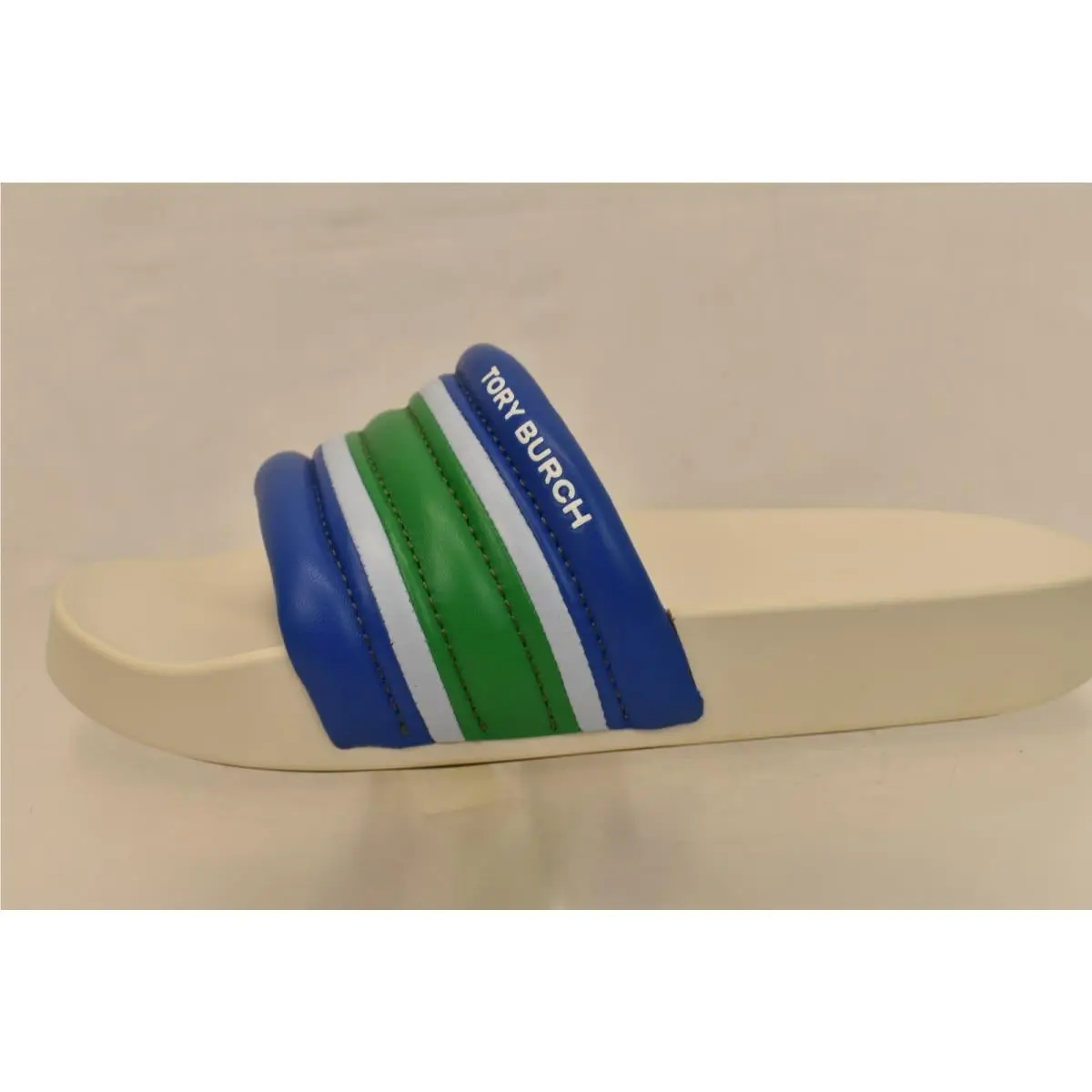 Tory Burch shoes - STRIPE SLIDES - STRIPE SLIDES - Light Blue/Green/Bondi Blue, Manufacturer: MULTICOLOR (UPC: 192485112740) 4
